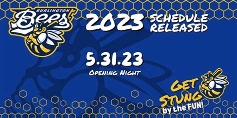 Bees Release 2023 Schedule! - Burlington Bees