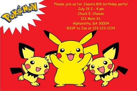 Pokemon Birthday Party Invitations | Happy Birthday