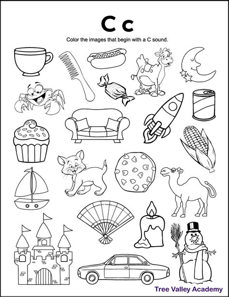 Letter C Sound Worksheets - Tree Valley Academy