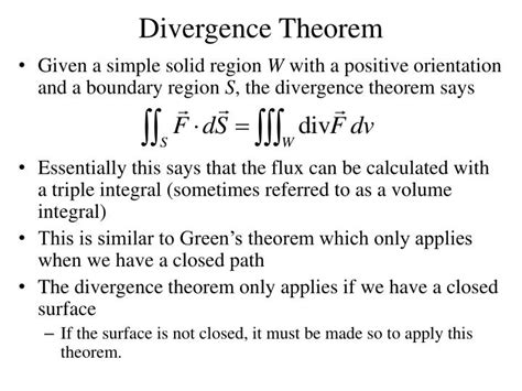 PPT - Divergence Theorem PowerPoint Presentation - ID:2872551