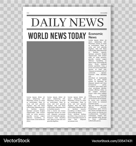 Newspaper pages template news paper headline Vector Image