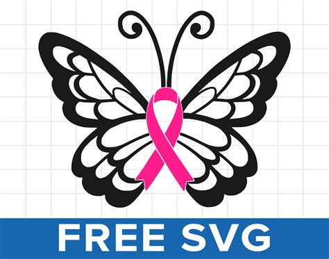 Free Butterfly Awareness Ribbon Svg Cancer Butterfly Svg Butterfly ...