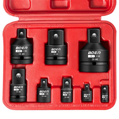 Buy BOEN 8 Piece Impact Socket Adapter and Reducer Set, 1/4" 3/8" 1/2 ...