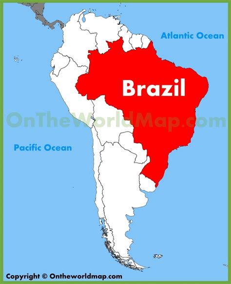 Brazil location on the South America map