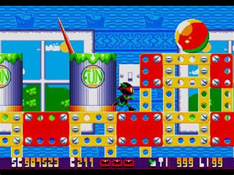 Zool (Sega Genesis) Level 5: Dynamic Toys (2/3) - YouTube