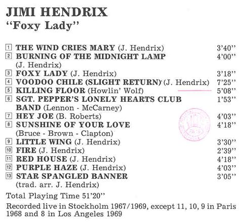 Jimi Hendrix Cd - Foxy Lady