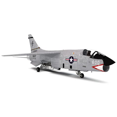 3d model of f8 crusader navy fighter aircraft