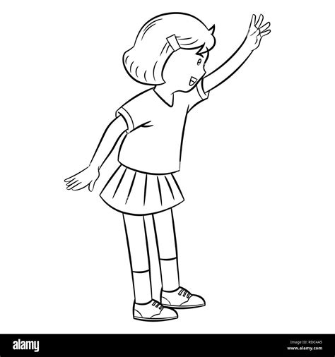 Cartoon waving girl hi-res stock photography and images - Alamy