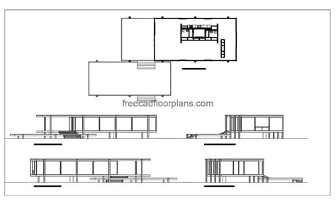 Farnsworth House Plano AutoCAD – Free Cad Floor Plans