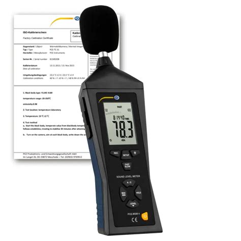 Noise Meter / Sound Meter PCE-MSM 4-ICA incl. ISO Calibration ...