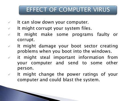 Computer Virus: Effects Of Computer Virus