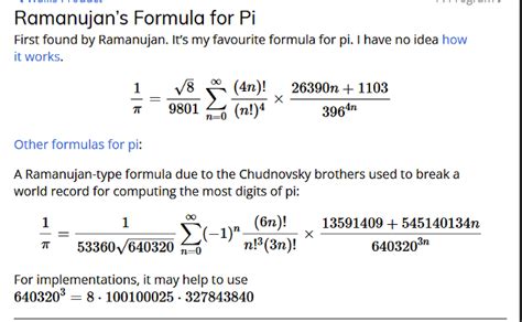 Solved Ramanujan's Formula for Pi First found by Ramanujan. | Chegg.com