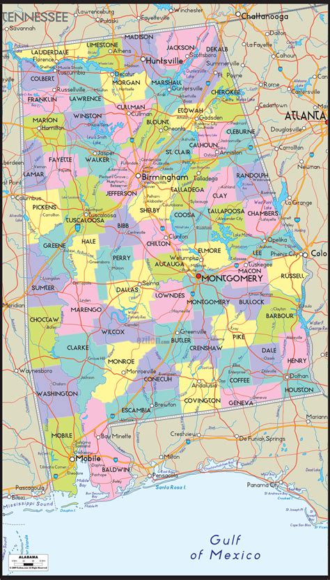 Printable Alabama Map