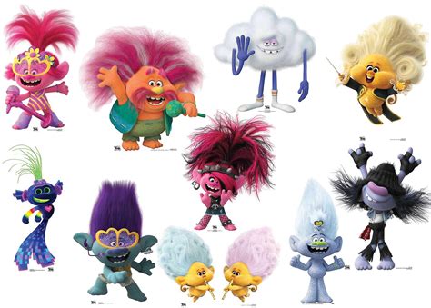 Shop Trolls World Tour Official Cardboard Cutout Set of 10. One of many ...