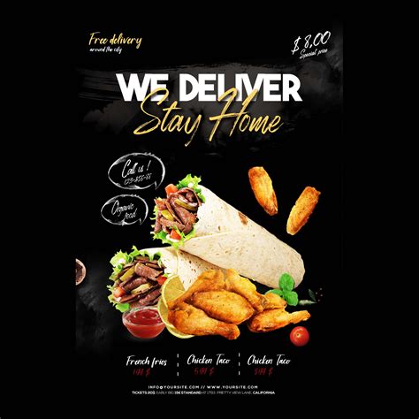 Free Home Delivery Food Flyer Template (PSD)