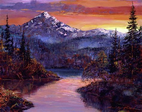 Rocky Mountain Sunset Painting by David Lloyd Glover - Pixels