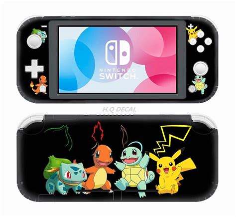 Pokemon Nintendo Switch /lite Skin, Black Full Wrap Vinyl Skin for ...