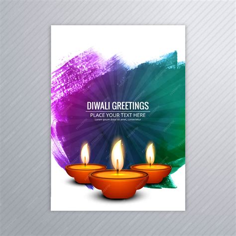 Premium Vector | Decorative diwali greeting card template design