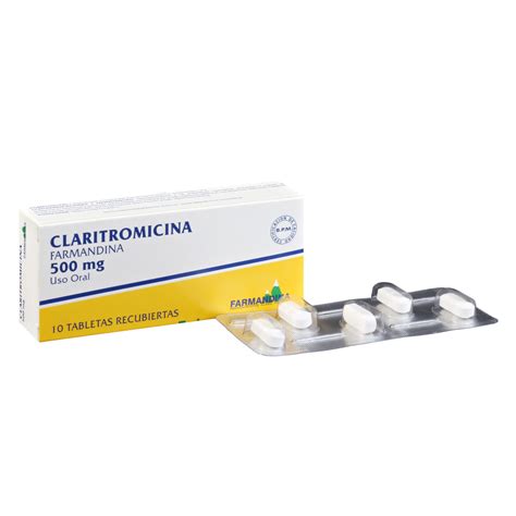 CLARITROMICINA FARMANDINA 500MG 10 TABLETA - Distribuidor de Farmandina