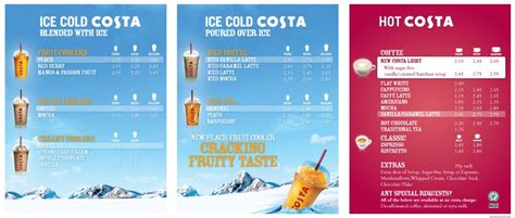 15+ Costa coffee menu image HD