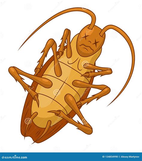 Cartoon dead cockroach stock vector. Illustration of funny - 134854998