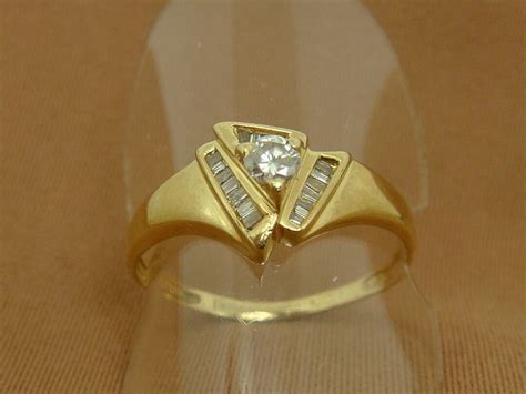 Vintage Natural DIAMOND Triangle Design Engagement Ring With - Etsy