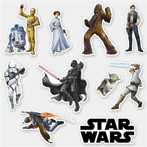 Star wars classic characters sticker – Artofit