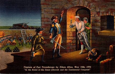 History Capture Of Fort Ticonderoga By Ethan Allen 10 May 1775 Curteich ...