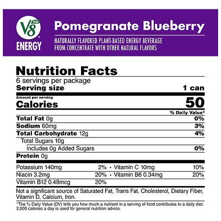 V8 Energy Drink Nutrition Facts | Blog Dandk