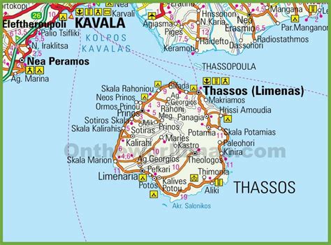 karta thassos Thasos tourist map - Europa Karta