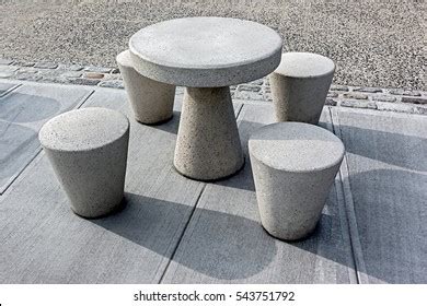 Modern Design Concrete Cement Benches Handmade Stock Photo 543751792 ...