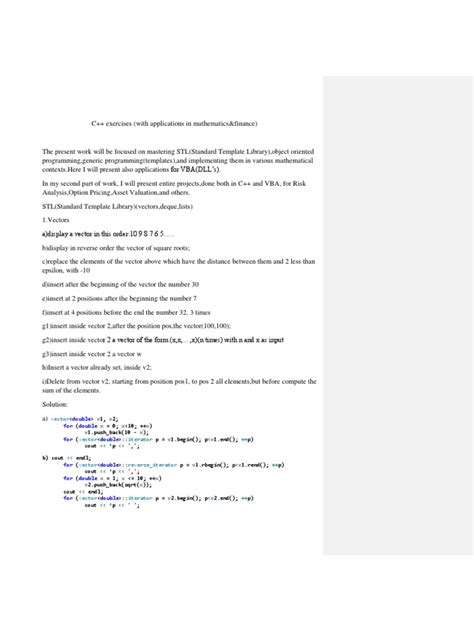 C++ Exercises (With Complete Solutions) | PDF | Integral | Computer ...