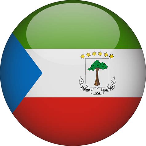 Equatorial Guinea 3D Rounded National Flag Button Icon Illustration ...