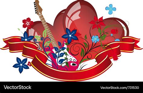 Valentines day music background Royalty Free Vector Image