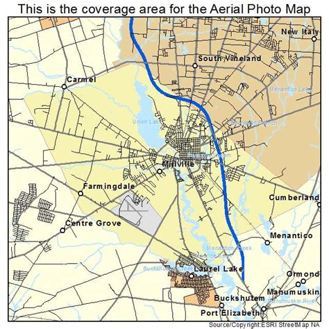 Aerial Photography Map of Millville, NJ New Jersey