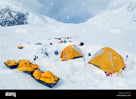 camp 1, climbing expedition on Mt McKinley 6194m, Denali National Park ...