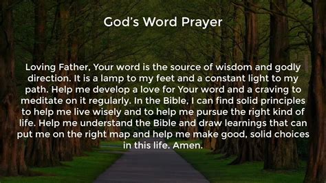 God’s Word Prayer (Prayer for Wisdom and Direction)