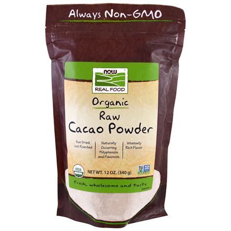 Now Foods Real Food Organic Raw Cacao Powder 12 oz 340 g - Walmart.com ...