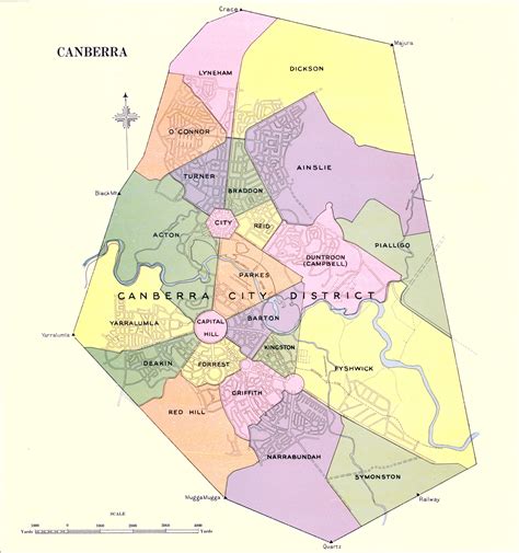 Map showing suburbs of Canberra [1954] in 2022 | Map, Australia map ...