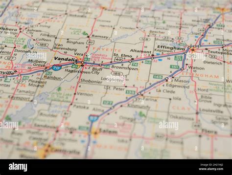 Map of the city of Vandalia, IL Stock Photo - Alamy