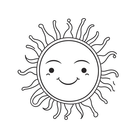 Sun On A White Background Coloring Page Outline Sketch Drawing Vector ...