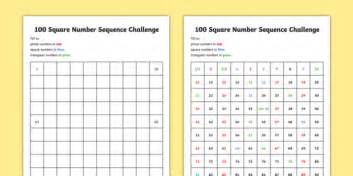 100 Square Number Sequence Challenge