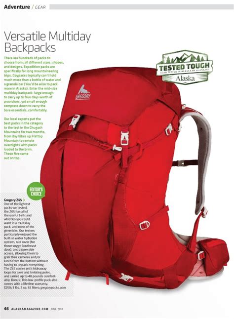 Backpacks: Tested Tough by Alaska magazine - Alaska Magazine