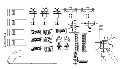 Multiple gym equipment blocks cad drawing details dwg file - Cadbull