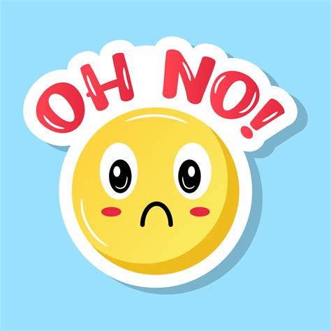 A sorry and disappointed emoji with oh no face 6610542 Vector Art at ...