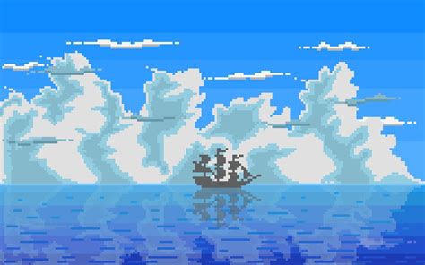 Practicing clouds and simple animations : r/PixelArt