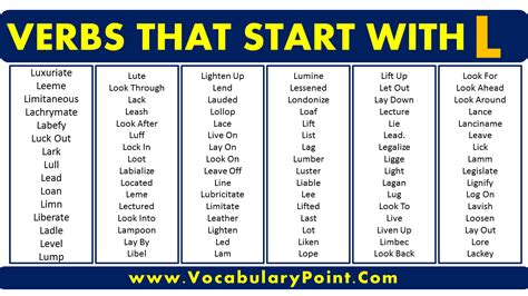 Verbs that start with L in English - Vocabulary Point