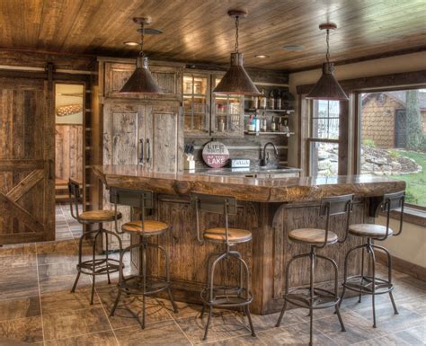 15 Distinguished Rustic Home Bar Designs For When You Really Need That ...