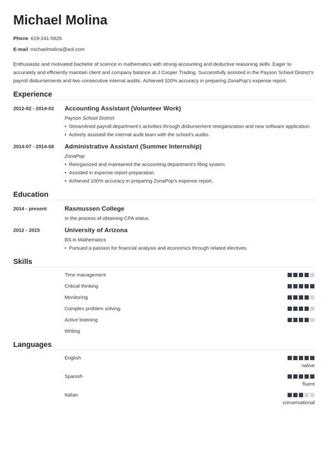 Entry-Level Accounting Resume: Sample and Guide