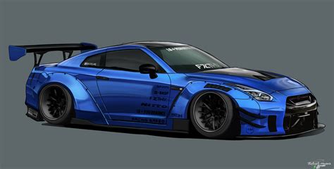 Digital Drawing of LB Works Nissan GT-R R35 by DEpEchE-Ninara on DeviantArt